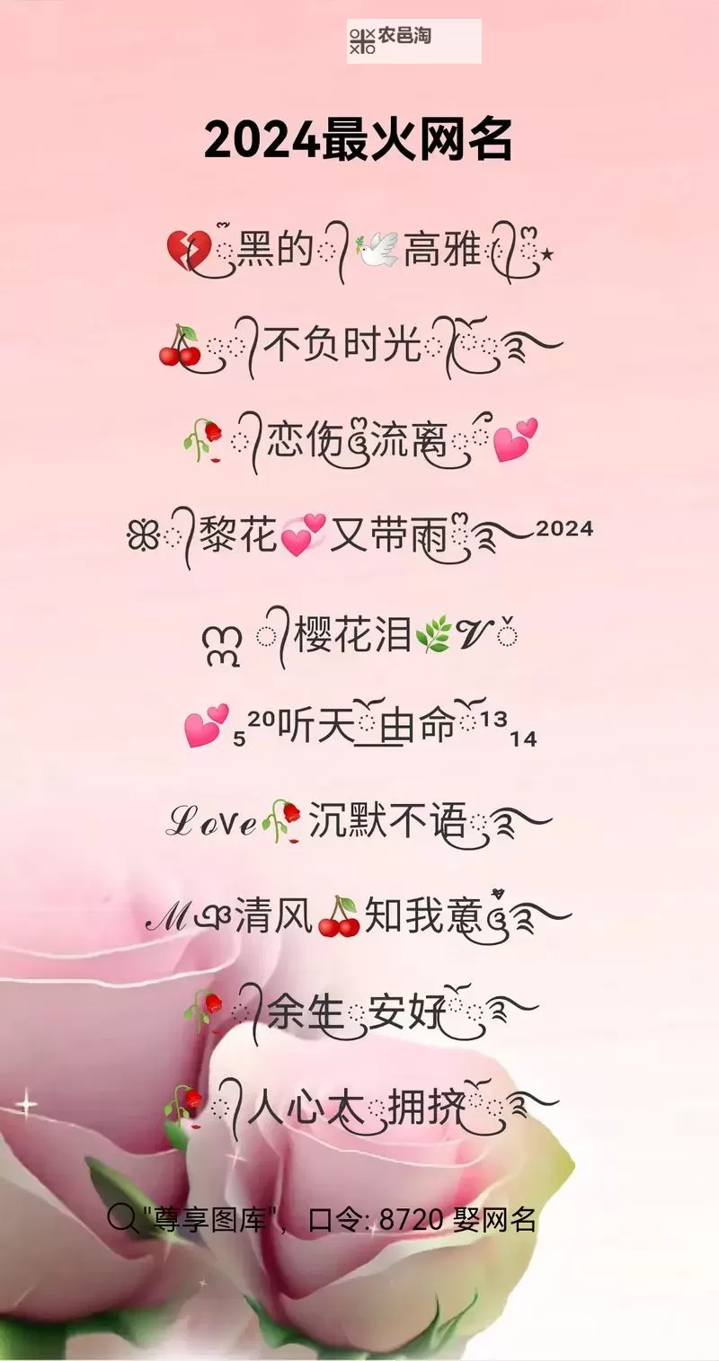 2024年最全最新时尚网名推荐,让你的头像瞬间吸睛图1