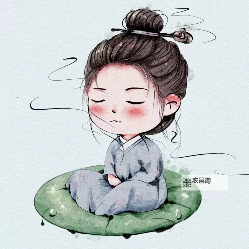 静心可爱的打坐图片:柔和氛围带你感受静谧时光图1