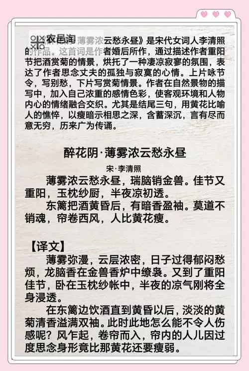 醉花阴1V2PO推荐:经典诗词与现代赏析相结合图2