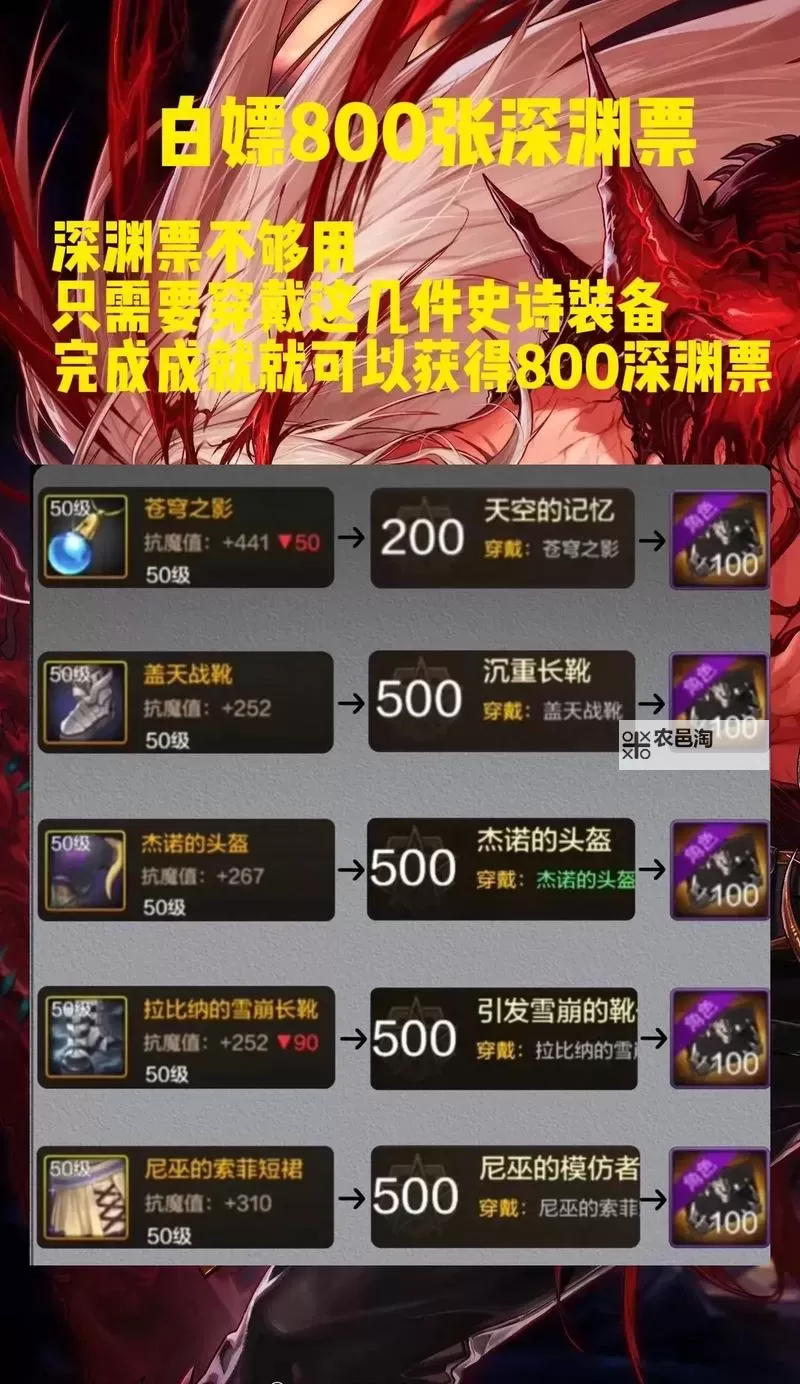 《地下城与勇士手游(DNF手游)》深渊票获取方式汇总 深渊票如何获取图1