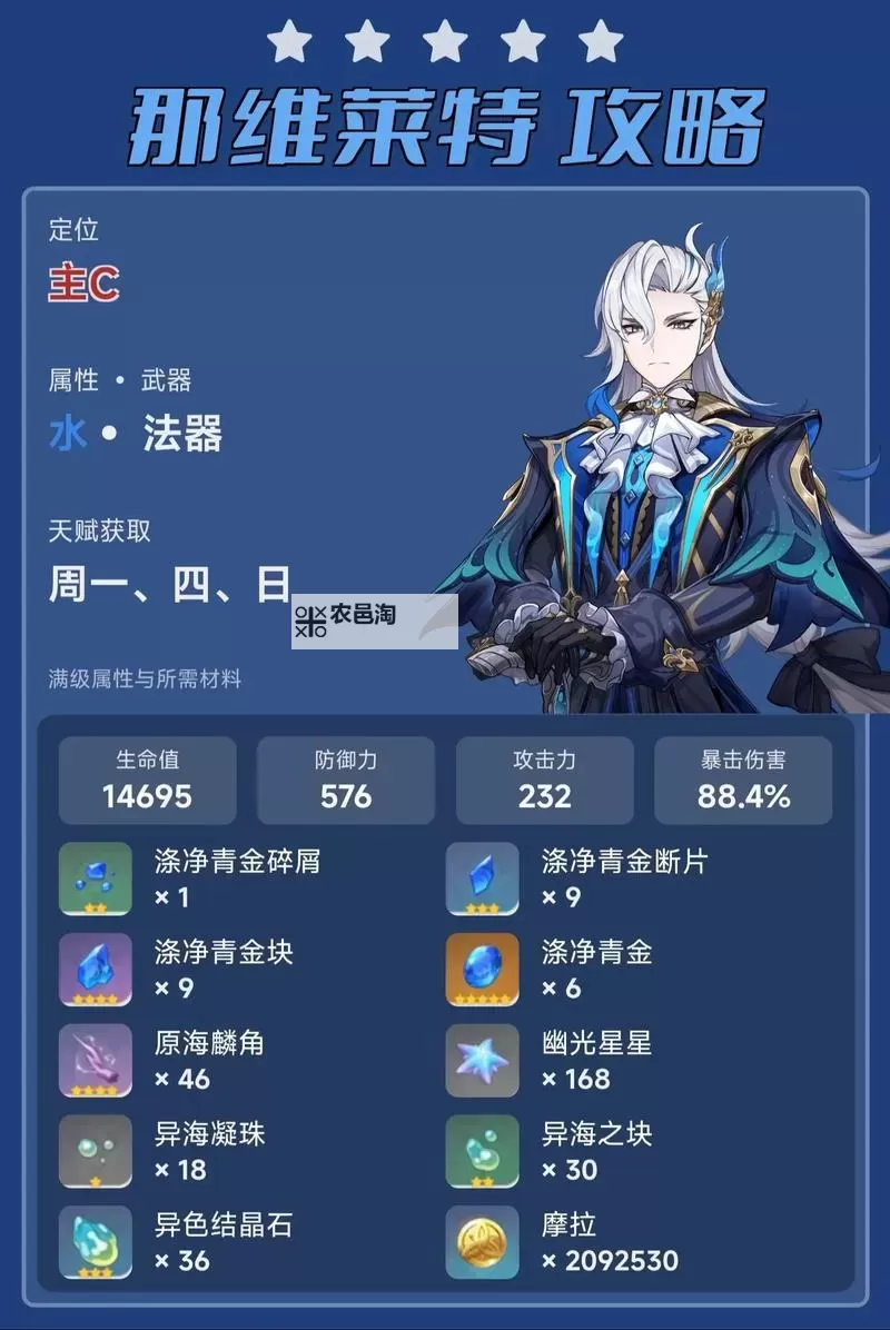 《原神》4.3下半祈愿池角色一图流图1