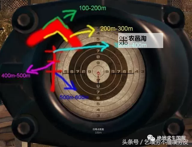 《绝地求生》4倍镜各距离瞄准点 绝地求生新版4倍镜怎么用图2