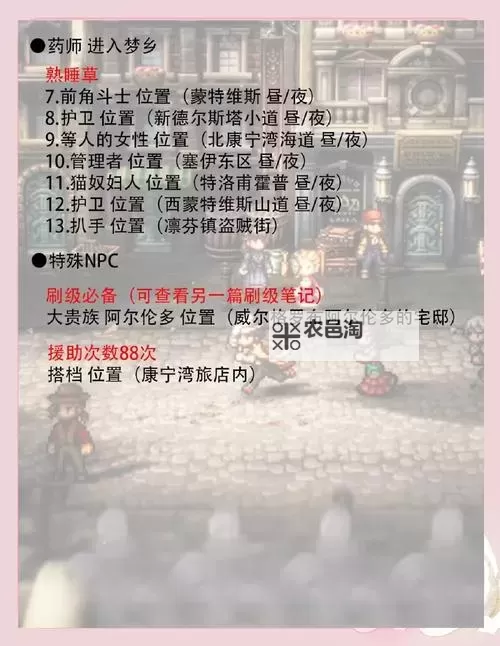 《八方旅人2》全城镇NPC资料及收集攻略图2