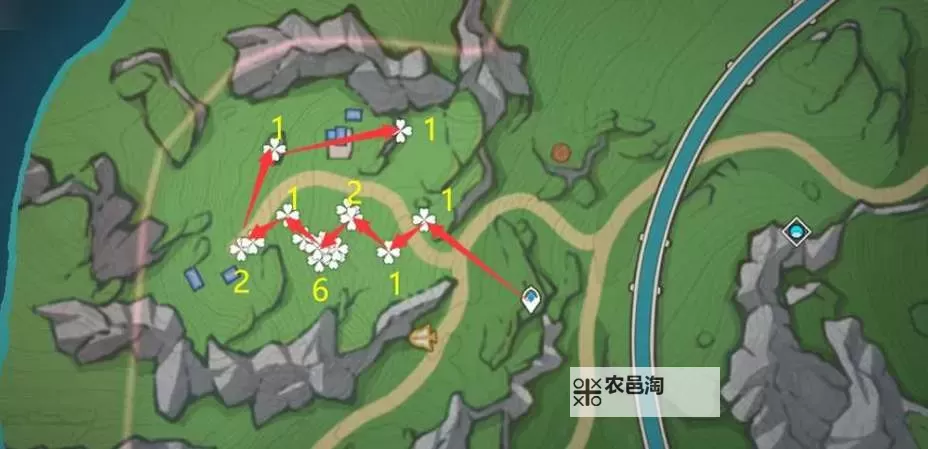 《原神》虹彩蔷薇采集线路推荐图1