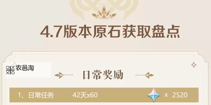 《原神》4.7可获取原石统计 4.7版本可以获取多少原石图1