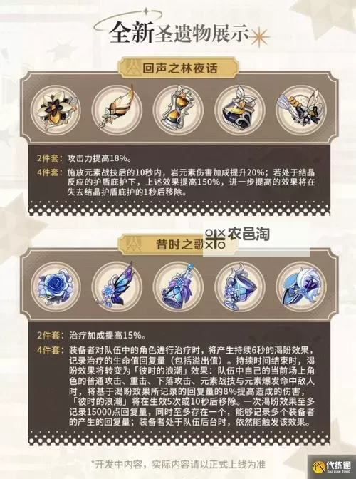 《原神》4.3新圣遗物效果一览 昔时之歌、回声之林夜话套装效果介绍图1