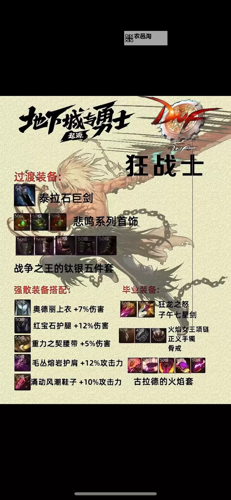 《地下城与勇士手游(DNF手游)》全职业毕业装备推荐图2